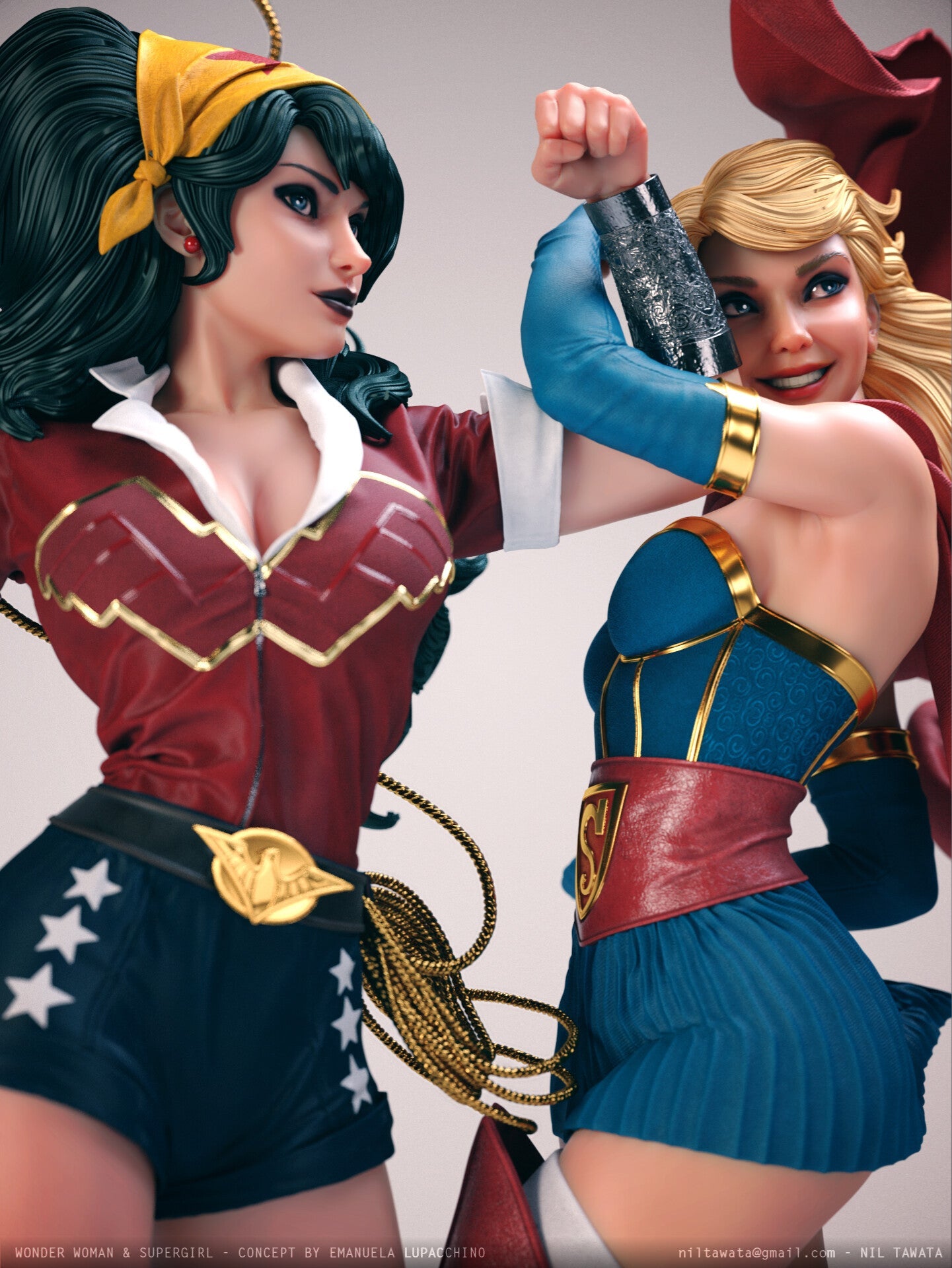 Classic Wonder Woman And Supergirl - STL 3D Print Files