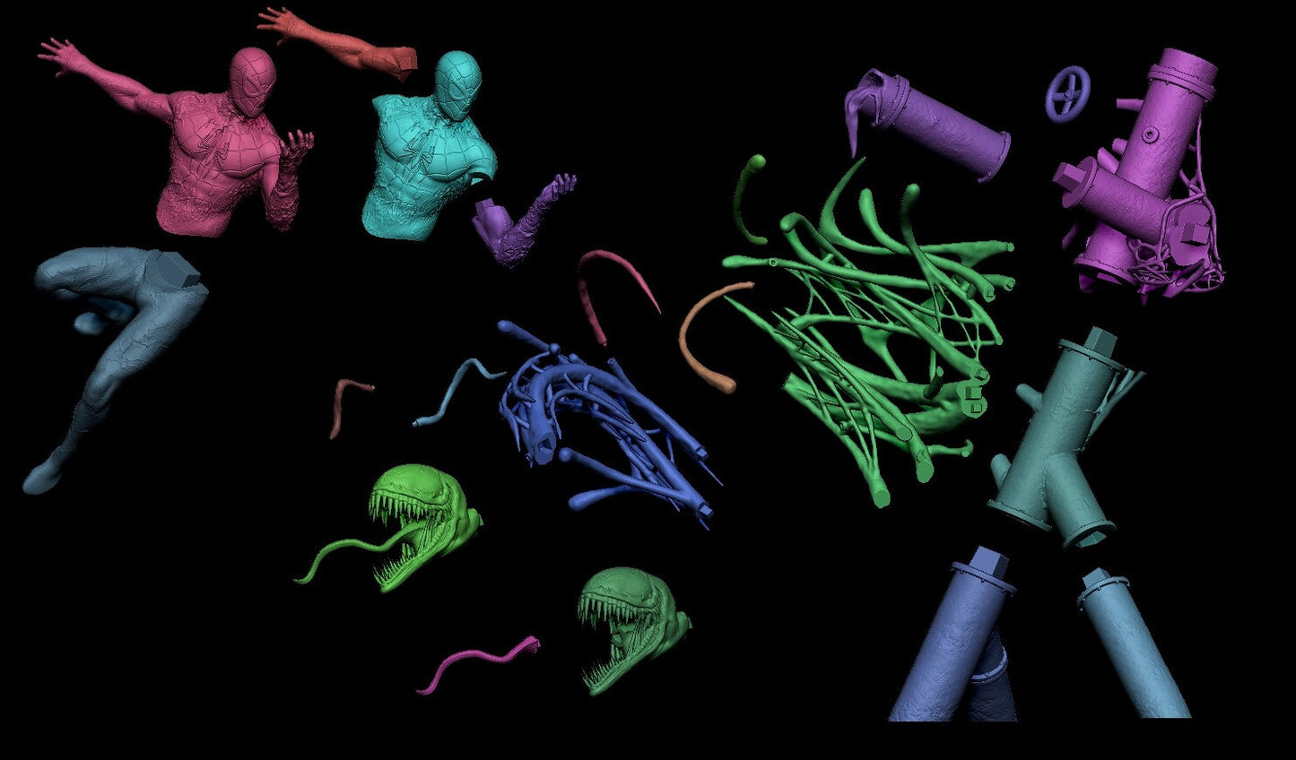 1483 Spider-Man VS Venom - STL 3D Print Files