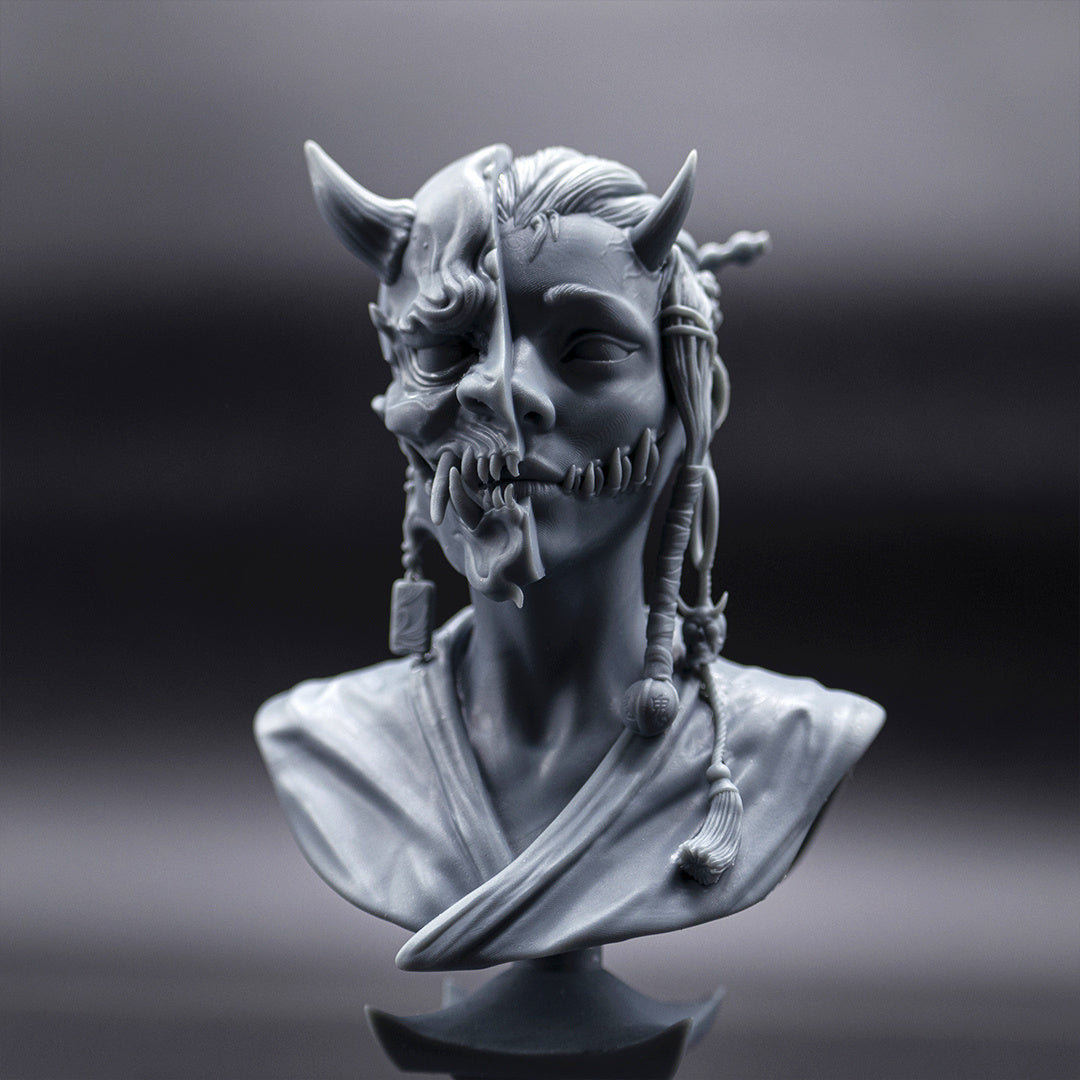 Ghost Girl With Hannya Mask Bust - STL 3D Print Files