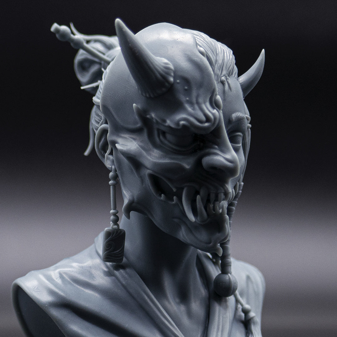 Ghost Girl With Hannya Mask Bust - STL 3D Print Files