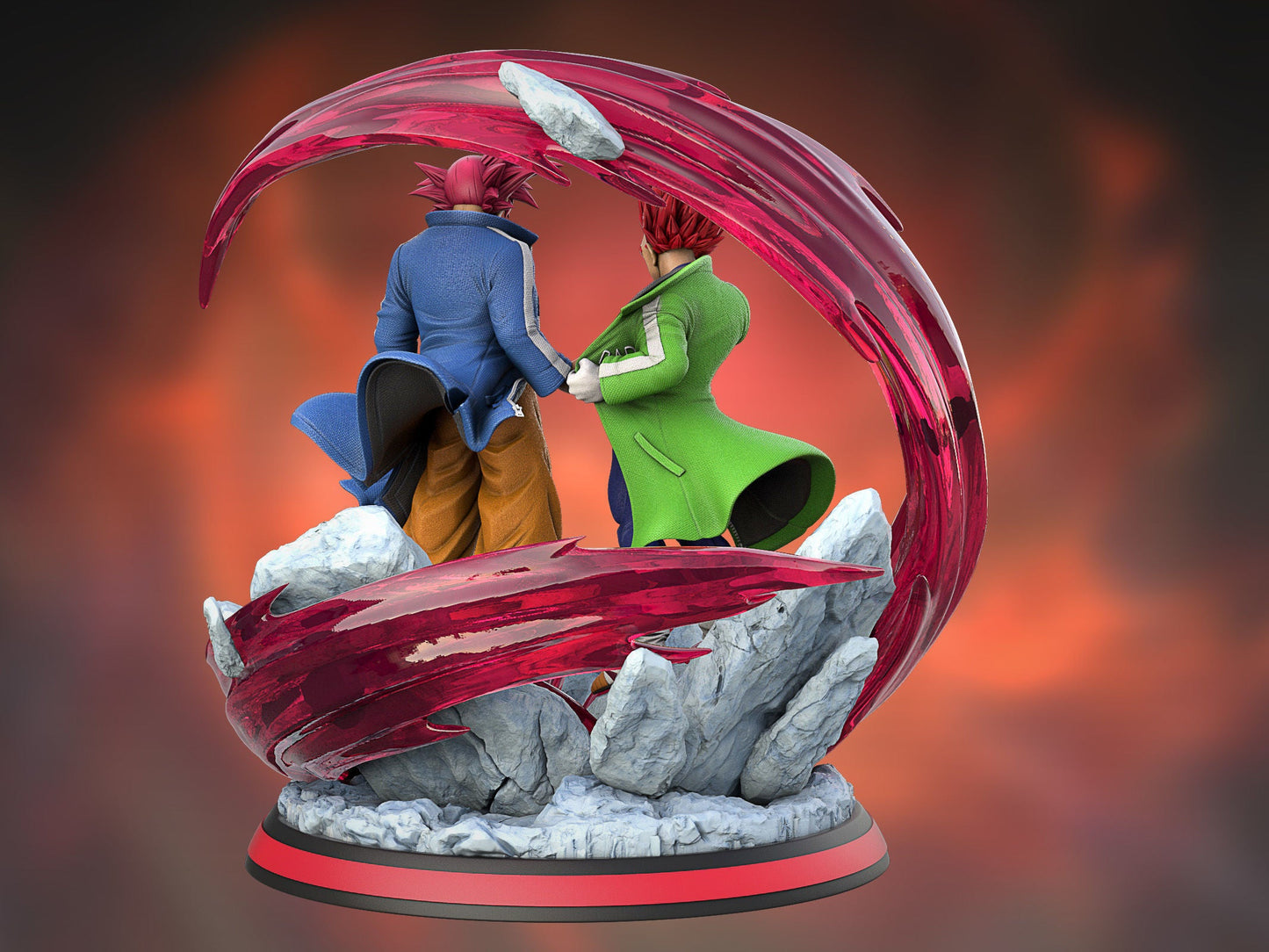 Son Goku and Vegeta Super Saiyan God - Dragon Ball Super - STL 3D Print Files