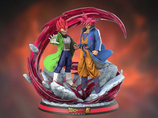 Son Goku and Vegeta Super Saiyan God - Dragon Ball Super - STL 3D Print Files