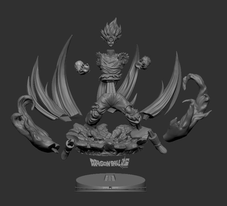 1338 Son Goku Super Saiyan - Dragon Ball - STL 3D Print Files