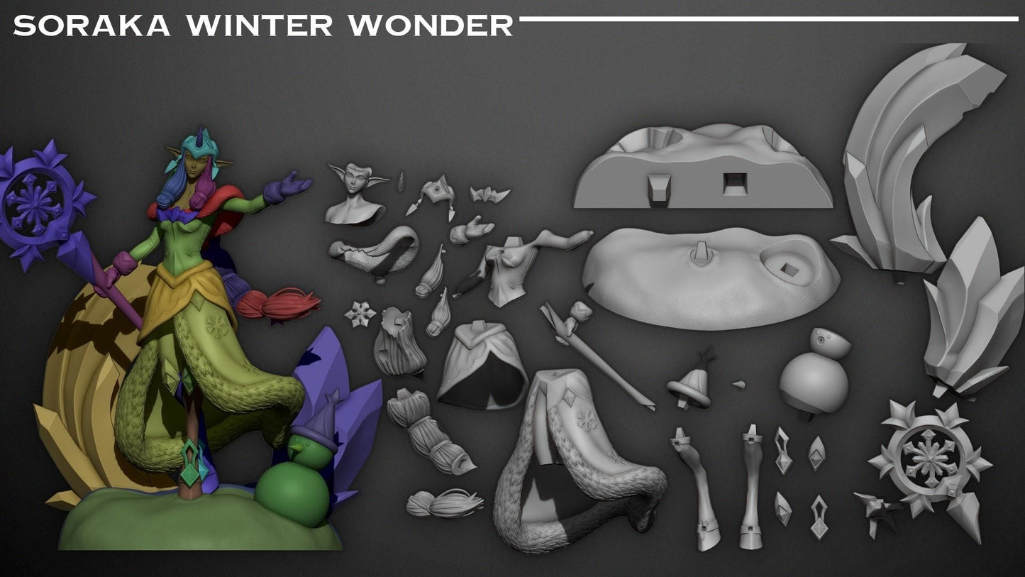 Soraka Winter Wonder - League of Legends - STL 3D Print Files