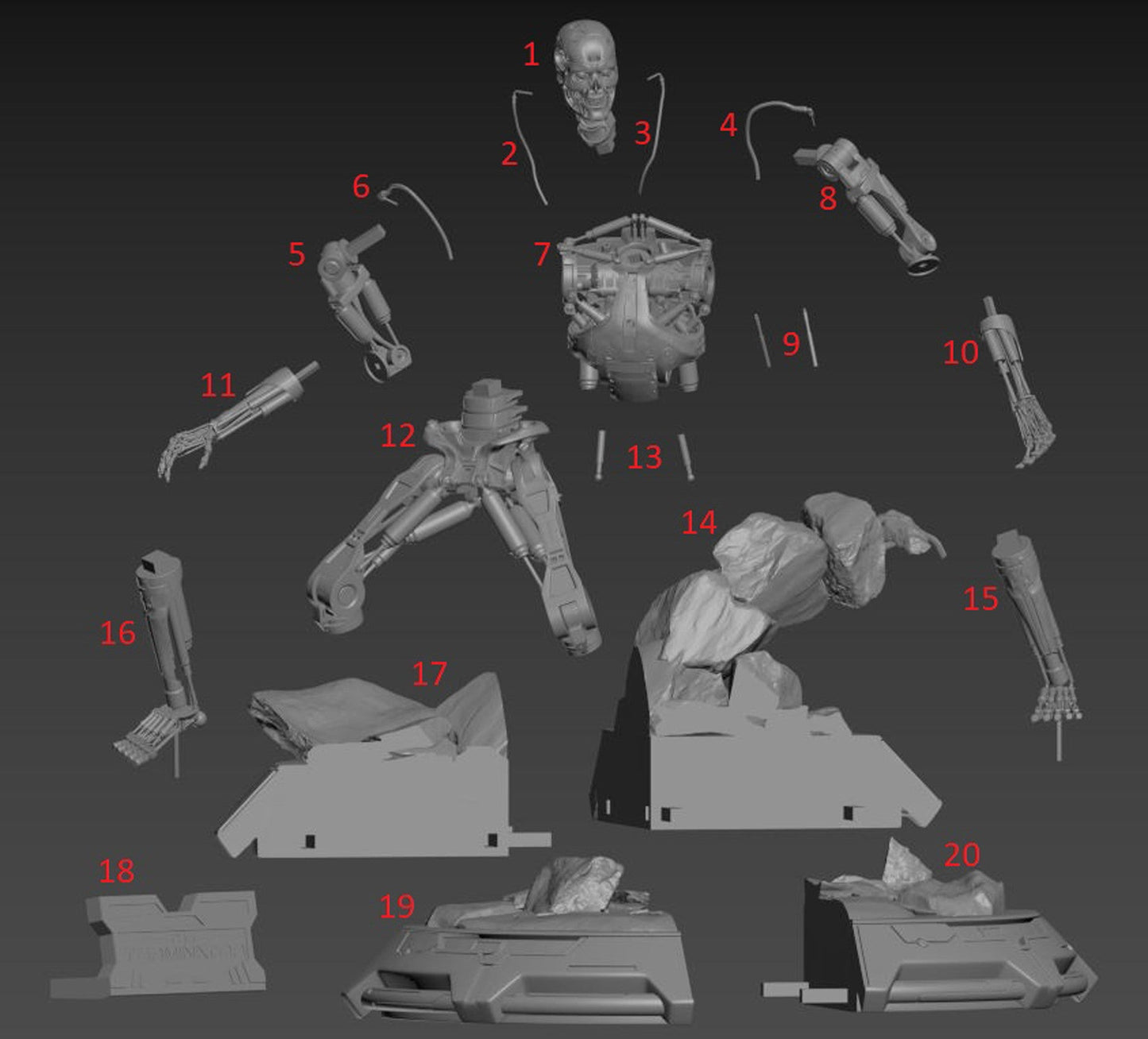 Terminator - T-800 Endoskeleton - STL 3D Print Files