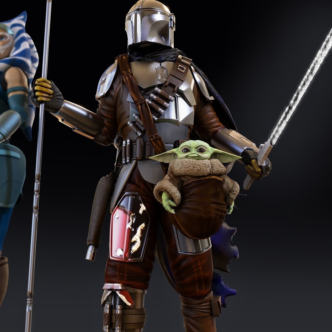 Mandalorian and Asoka - The Mandalorian - Star Wars - STL 3D Print Files